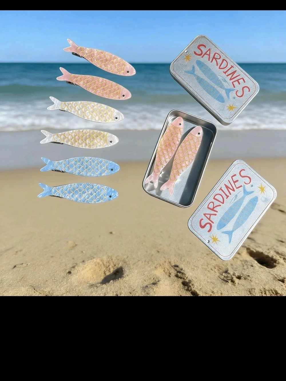 Colorful Fish Hair Clips - Blue, Pink, Cream Hair Clip
